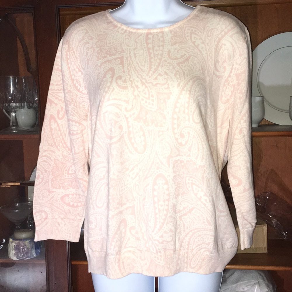 Chaps Pretty in pink soft cotton sweater size L